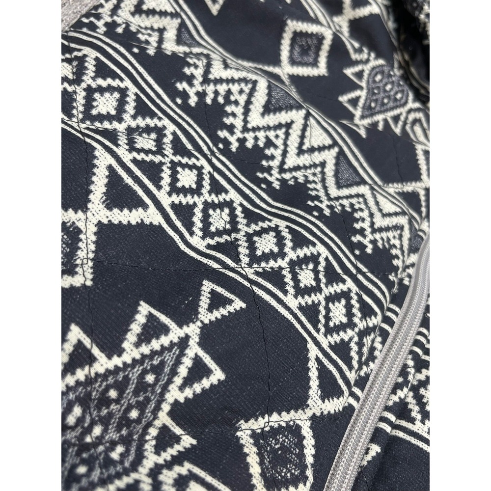 Burton Embry Fleece Hooded Jacket Heather Gray Aztec Women's Size Large - Picture 3 of 5